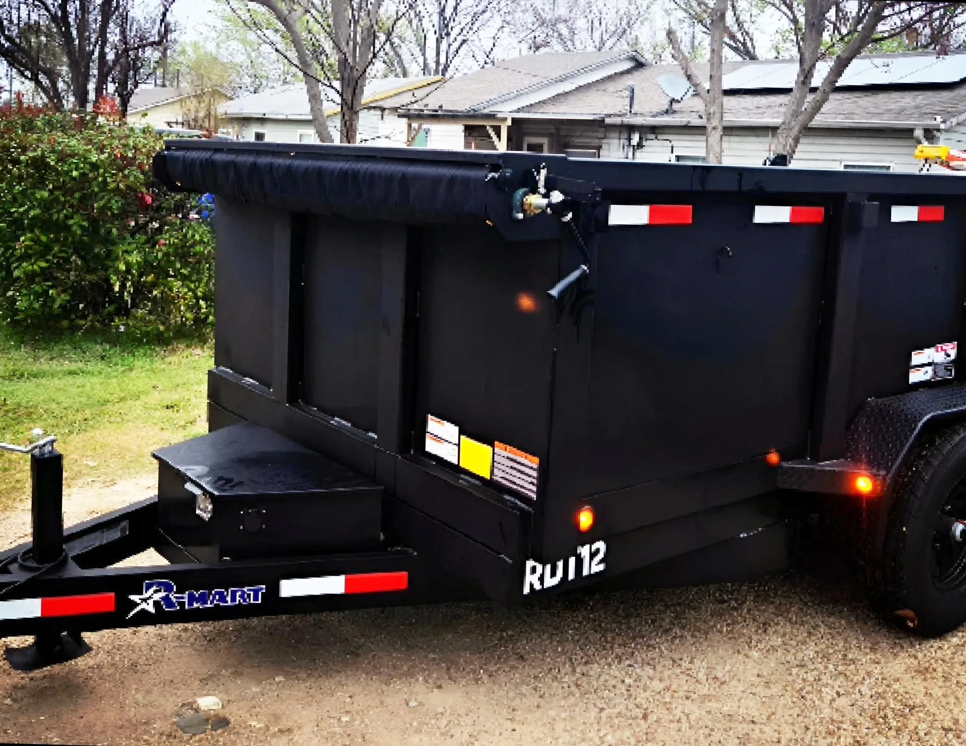 BlackIron Hauling black dump trailer available for rent in Dallas-Fort Worth